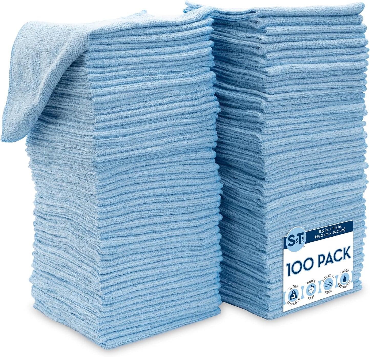 S&T-INC.-100-Pack-Microfiber-Cleaning-Cloth,-Bulk-Towels-for-5240