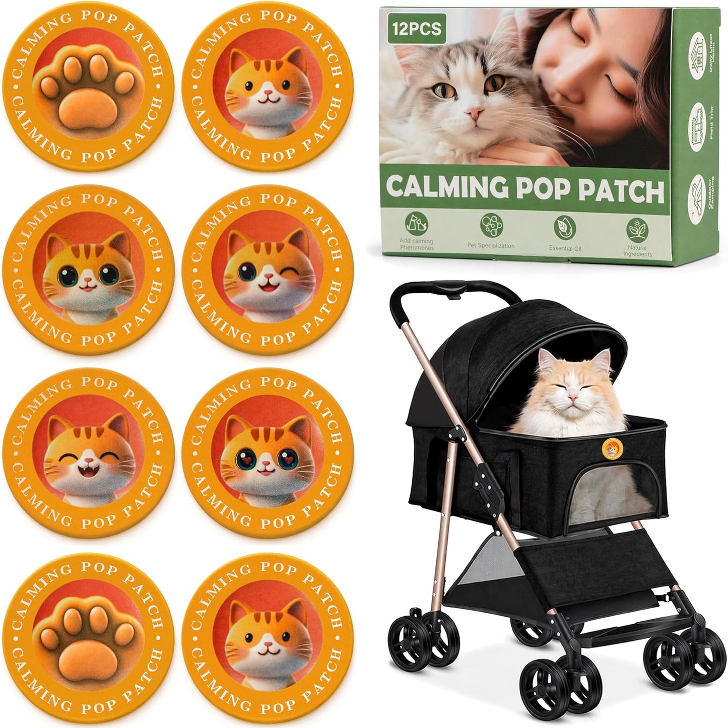 Calming-Pop-Patch-for-Cat-Travel,-Pheromone-Diffuser-for-Cats,-Reduces-Anxiety-and-545