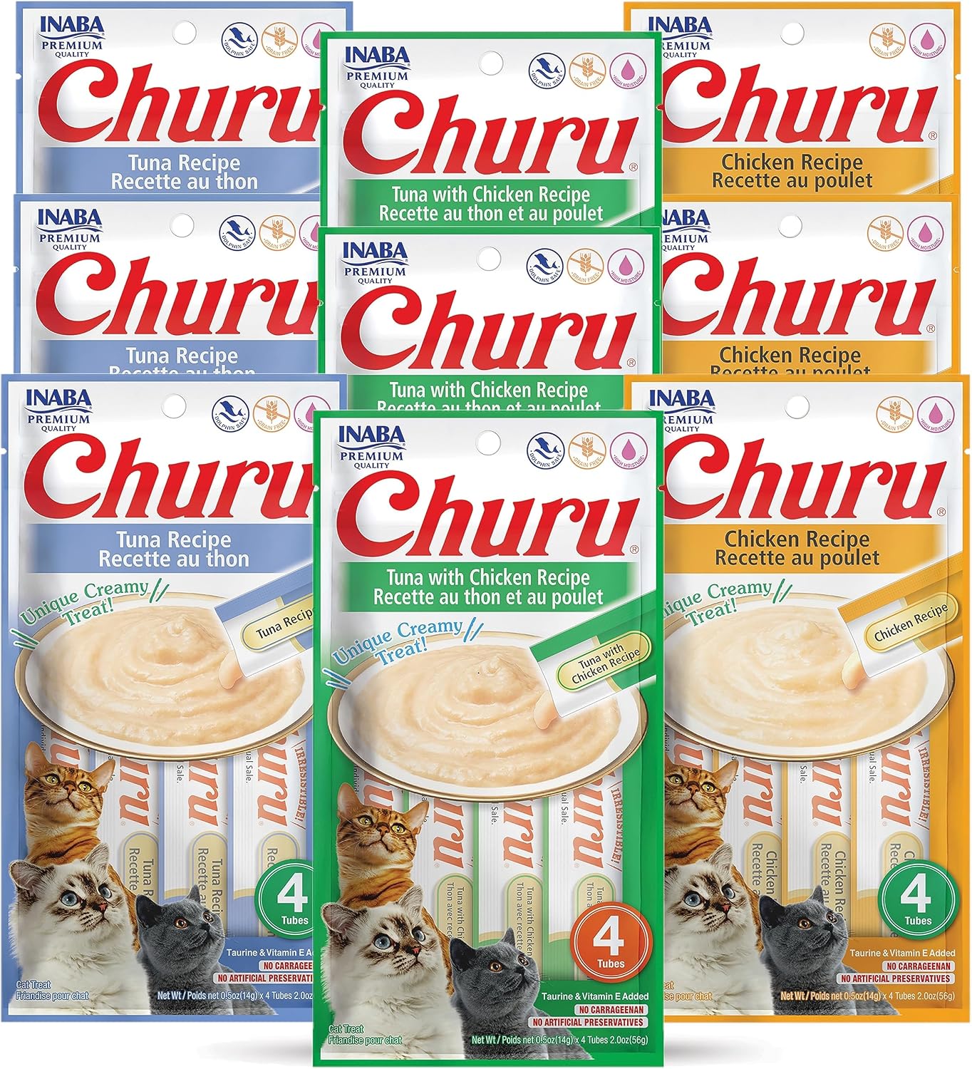 INABA-Churu-Lickable-Purée-Natural-Cat-Treats-(Tuna-and-Chicken-Variety-Pack,-36-Tubes)-410