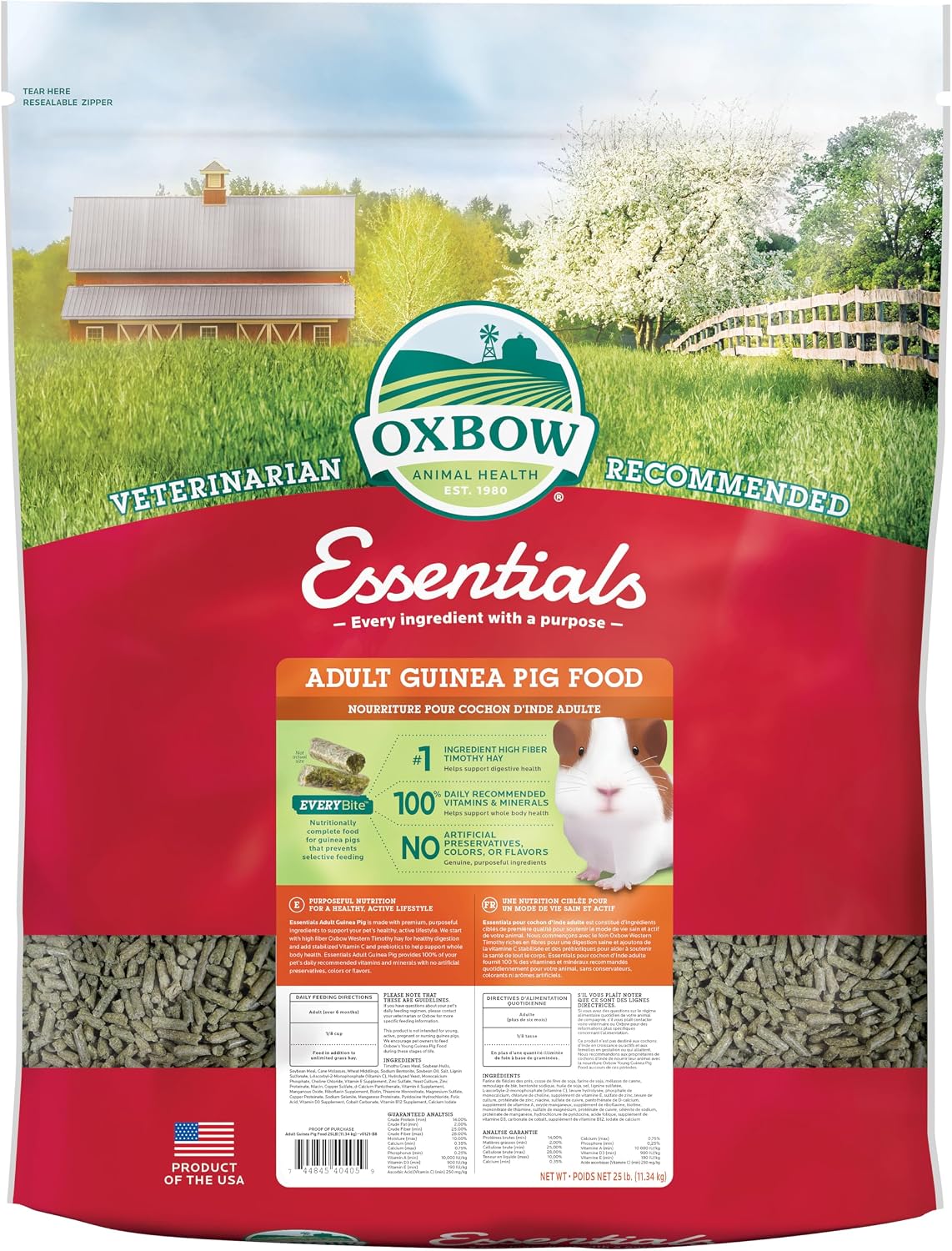 Oxbow Essentials Adult Guinea Pig Food 10 lb