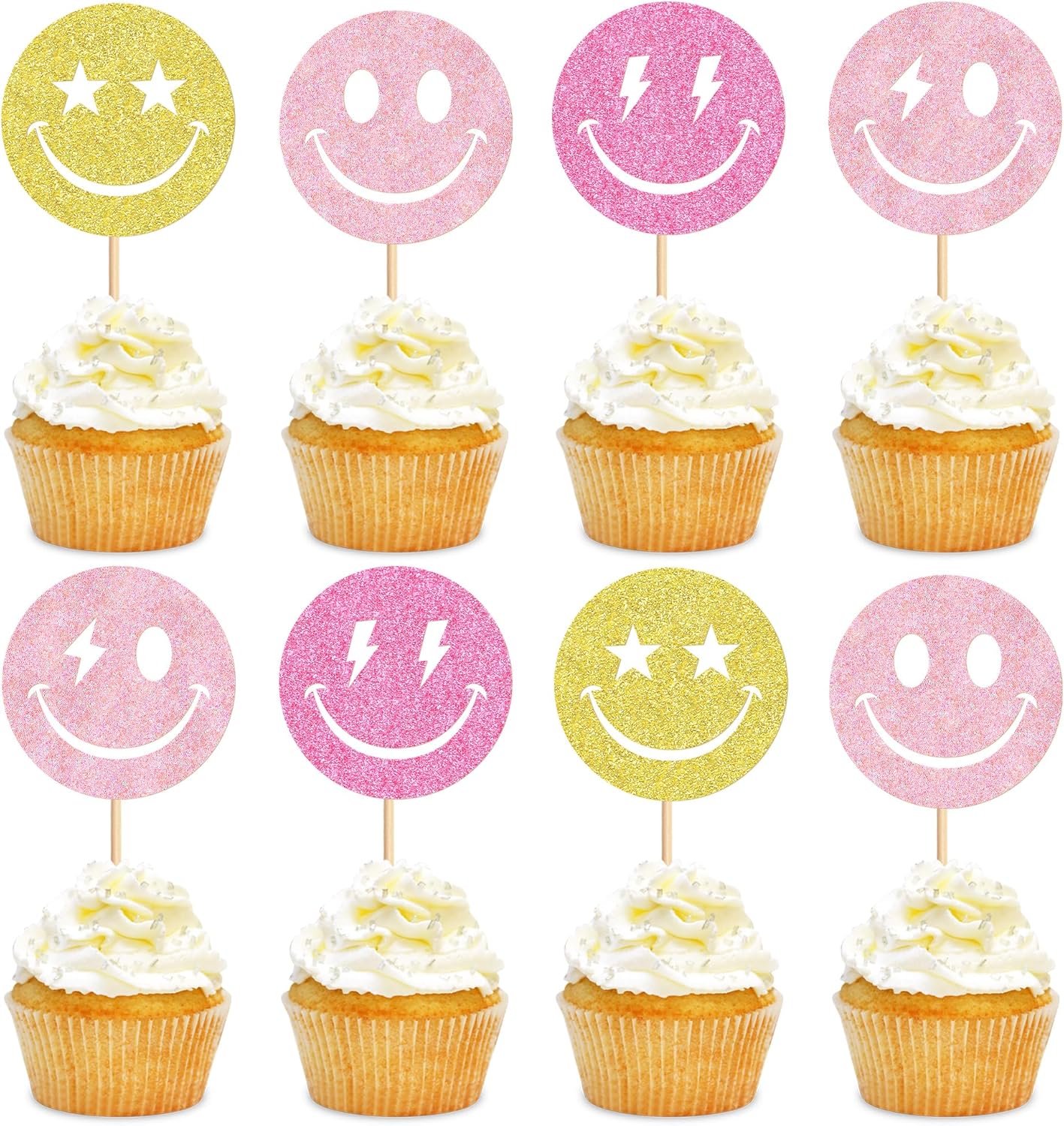 Cyodoos-24-Pcs-Smile-Face-Cupcake-Toppers-Selected-Smile-Expression-Pack-for-and-Paper-529
