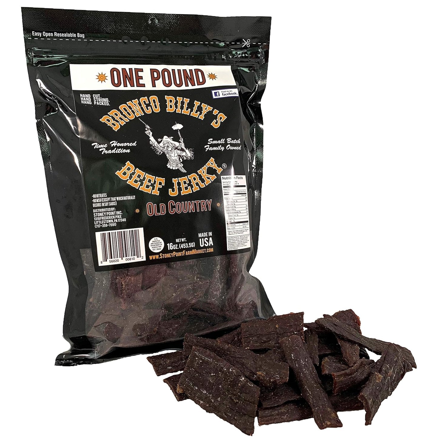 Bronco-Billy's-Beef-Jerky-Hickory-Smoked-Old-Country-One-Pound-Resealable--Bag----1345