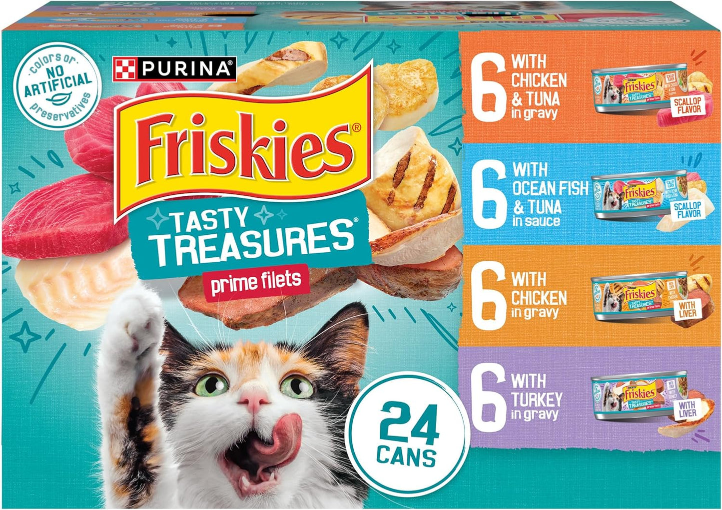 Purina-Friskies-Wet-Cat-Food-Variety-Pack,-Tasty-Treasures-Prime-Filets-Chicken-Tuna,-Chicken,1988