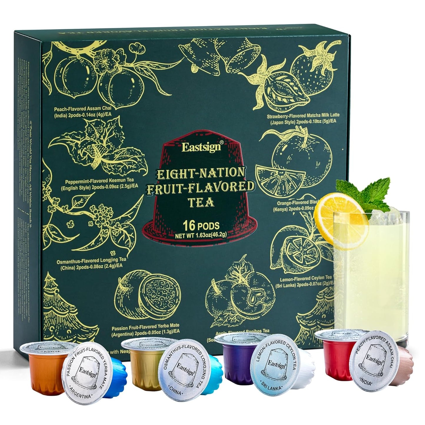 Eastsign-Tea-Variety-Gift-Set,16-Single-Serve-Capsules-of-Black-Tea,Chai,Matcha,Green-Tea,Yerba-Mate-13