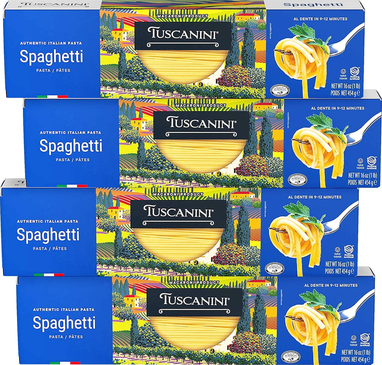 Tuscanini-Authentic-Italian-Spaghetti-Pasta-Noodles,-16oz-(4-Pack)-with-942