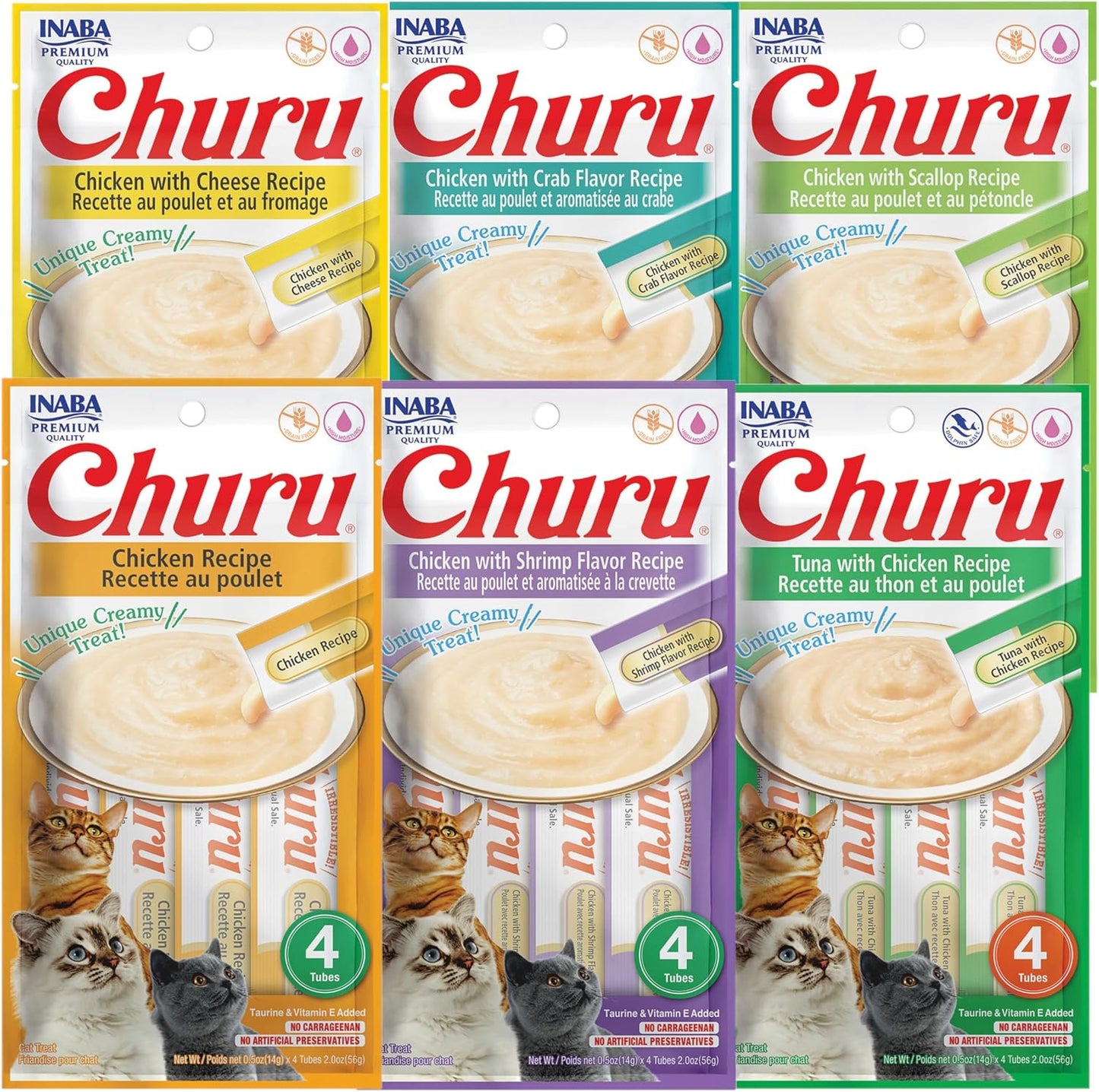 INABA-Churu-Cat-Treats,-Grain-Free,-Lickable,-Squeezable-Creamy-Purée-Cat-Treat/Topper-with-Vitamin-E-80