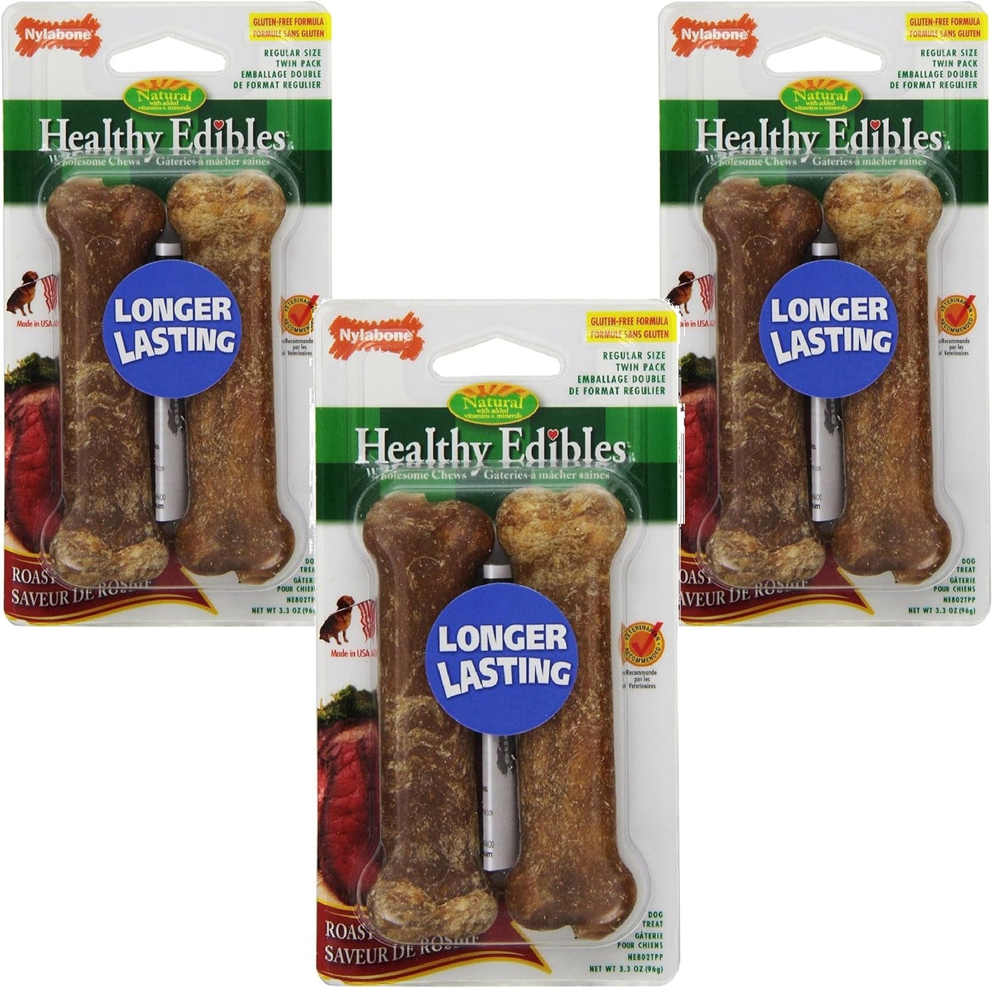 Healthy-Edibles-Roast-Beef-Flavored-Treat-Bones,-Size-2955