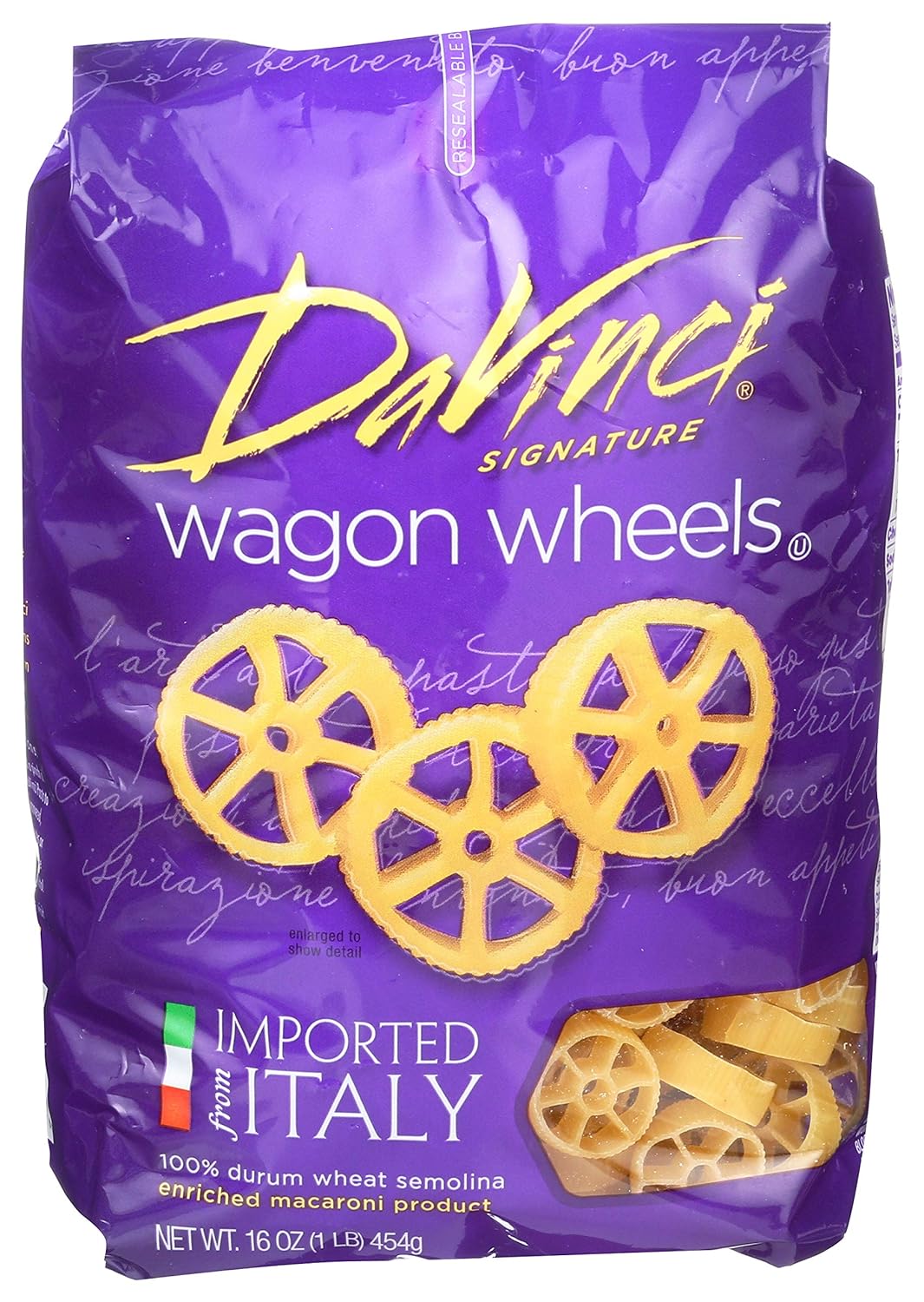 DaVinci-Signature-Wagon-Wheels-Pasta,-Kosher,-16-Ounce-(Pack-10)-302