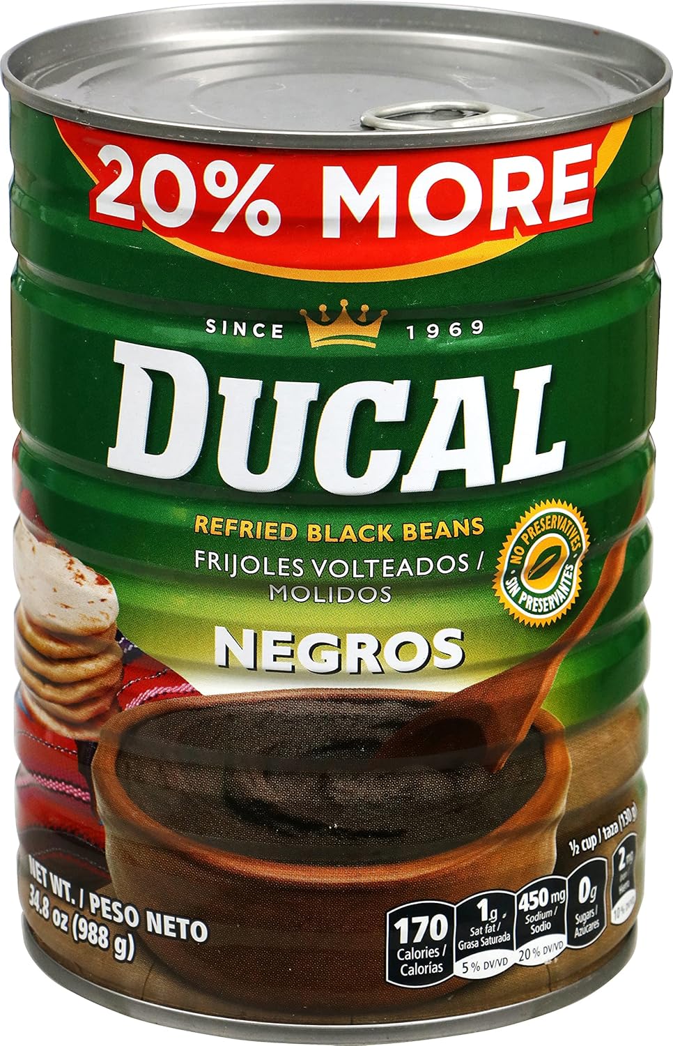 Ducal-Refried-Black-Beans,-0.2-More,-1000