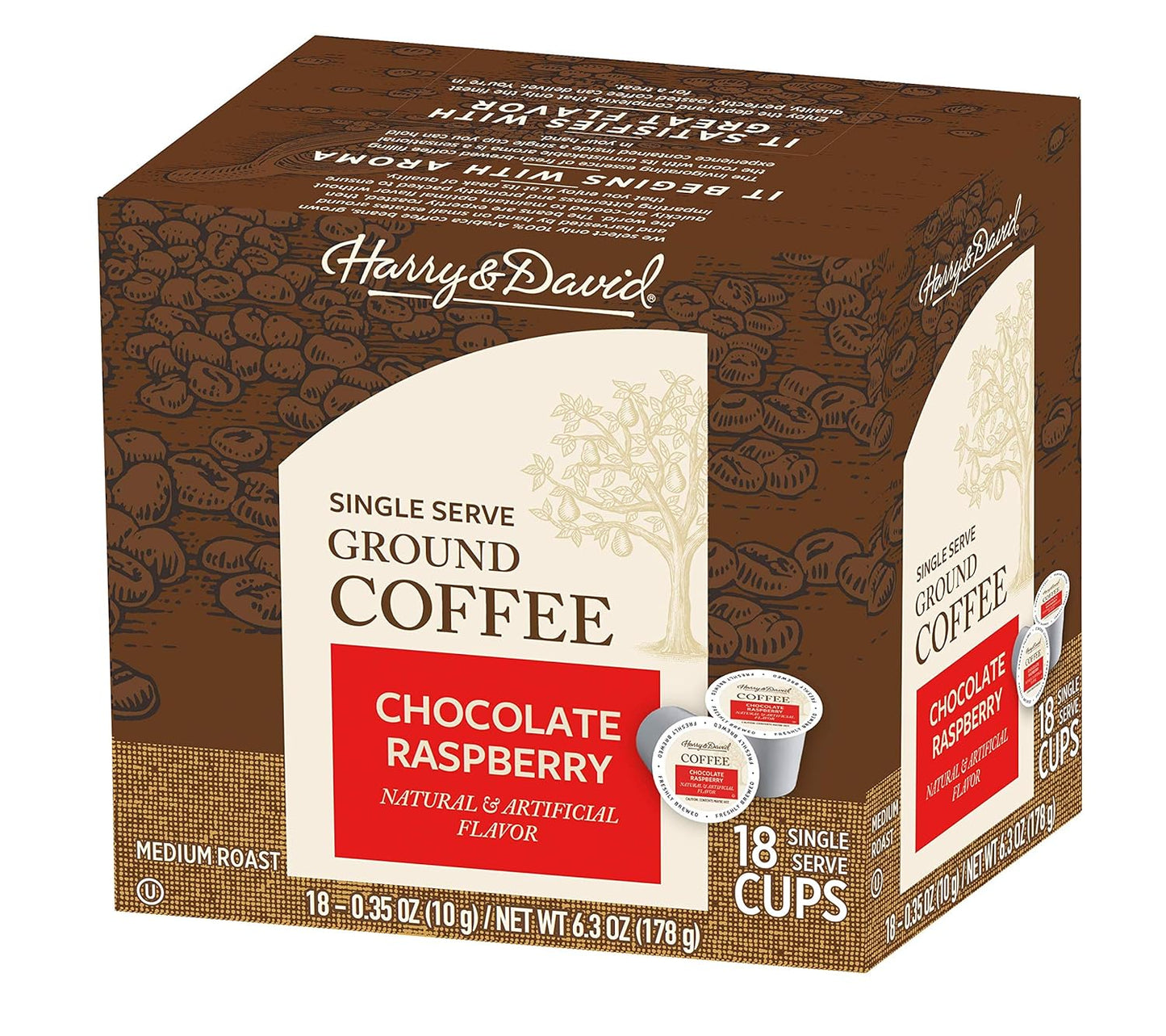 Harry-&-David-Single-Serve-Coffee,-Chocolate-Raspberry,-18-Single-Serve-Cups---241