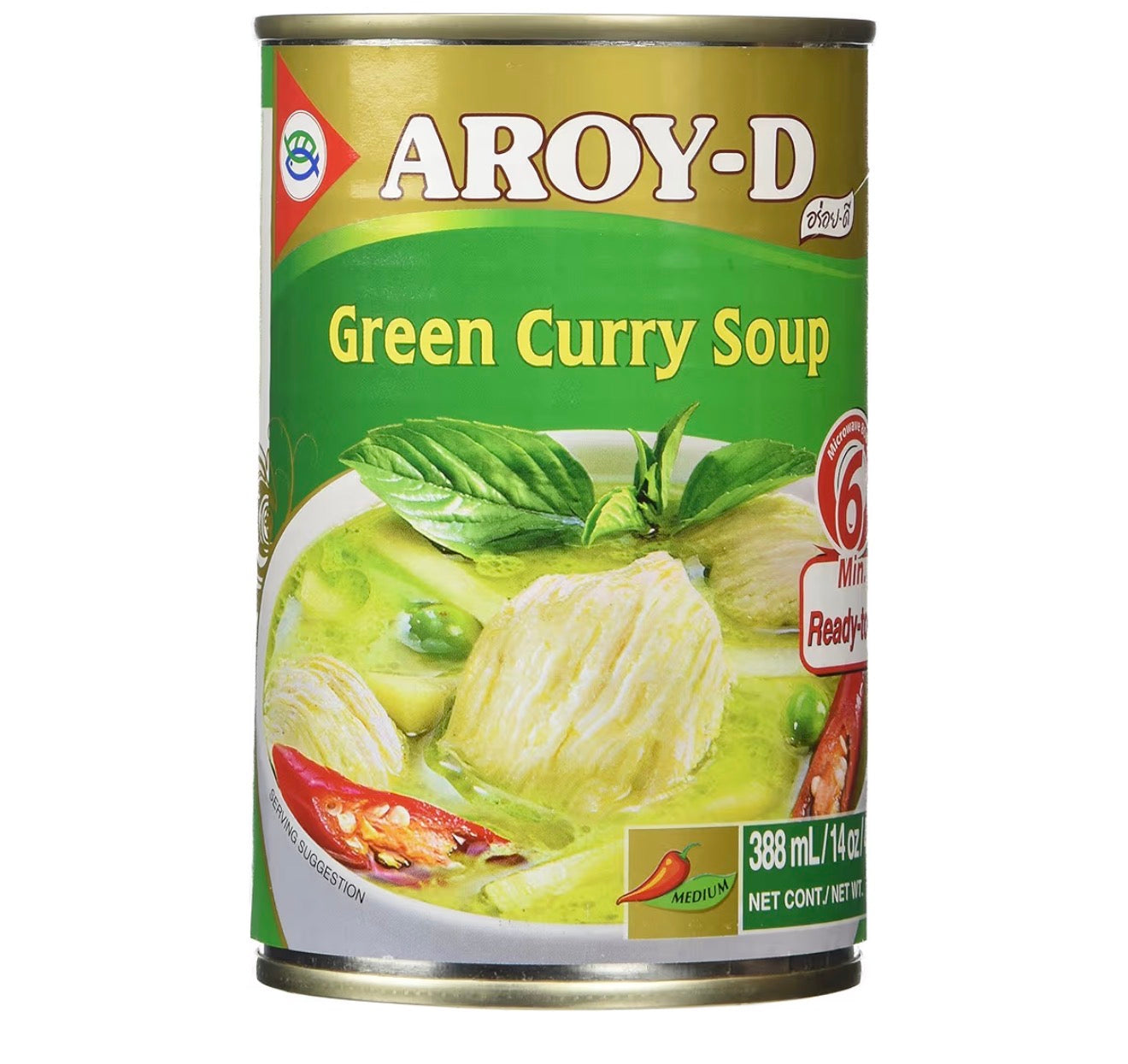 AROY-D Authentic Ready-Made Thai Green Curry Soup, 14 Ounce