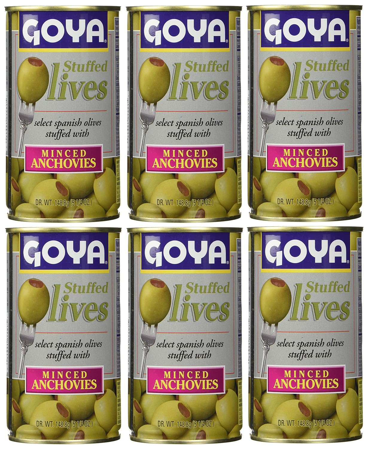 Goya-Stuffed-Olives-Minced-Anchovies-5.25-Ounce-Pack-of-6,-Tangy,-Cocktails-|-255