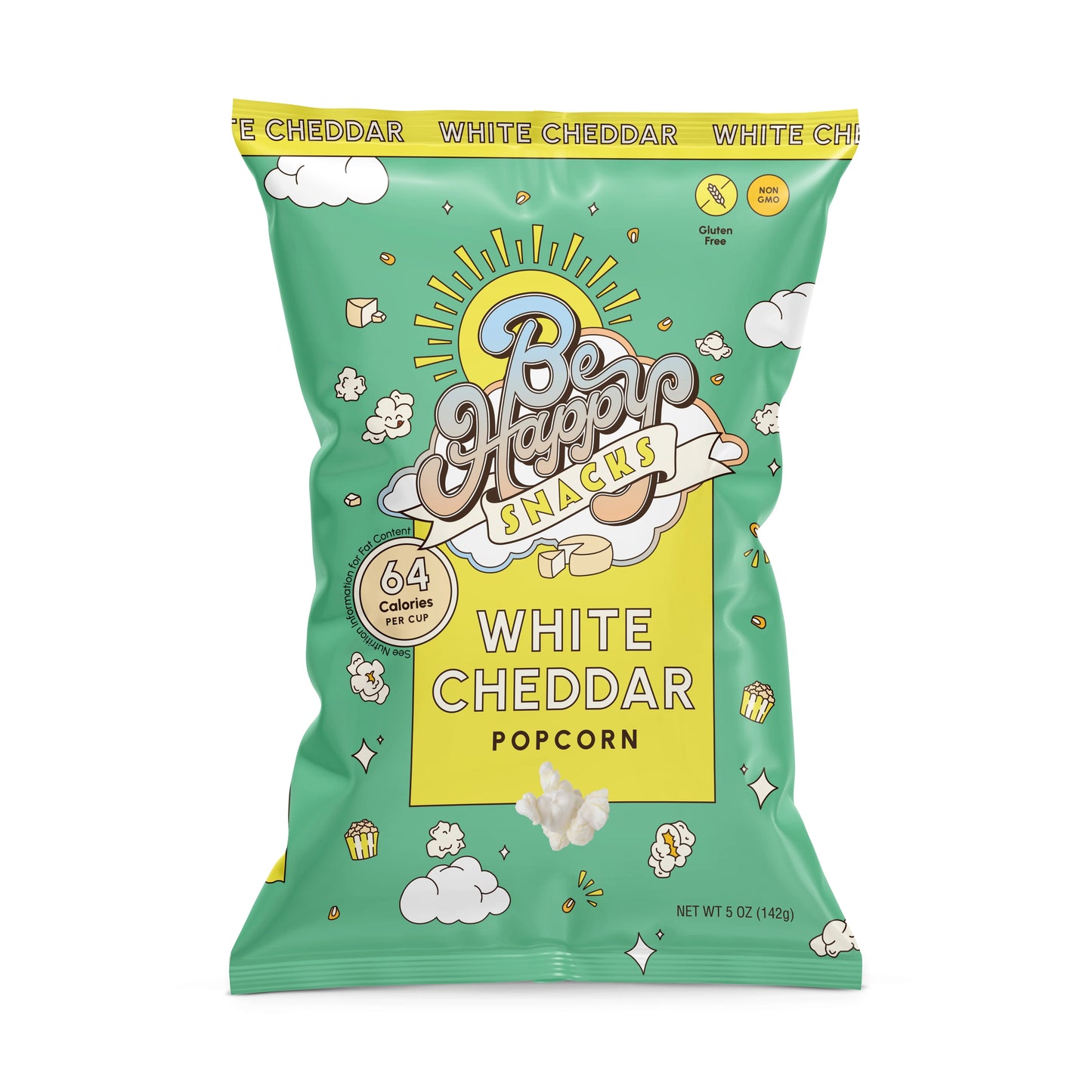 Be Happy Snacks D'Amelio White Cheddar Popcorn, Gluten-Free
