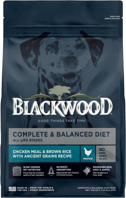 Blackwood Complete & Balanced Diet Dry Dog Food, Chicken Meal & Brown