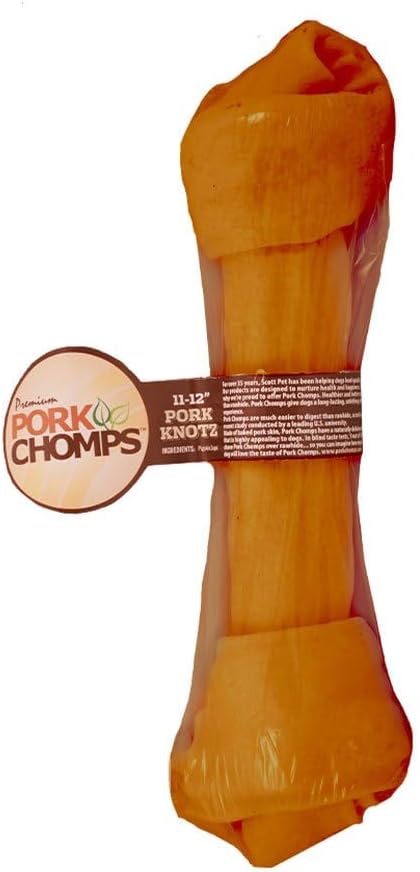 Pork-Chomps-Roasted-Pork-Skin-Dog-Chew,-11-inch-Knot,-1-Count--1569