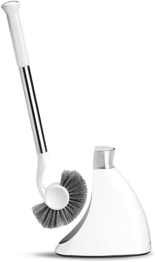 simplehuman-Toilet-Brush-with-Caddy,-Stainless-Steel,-White---------------335