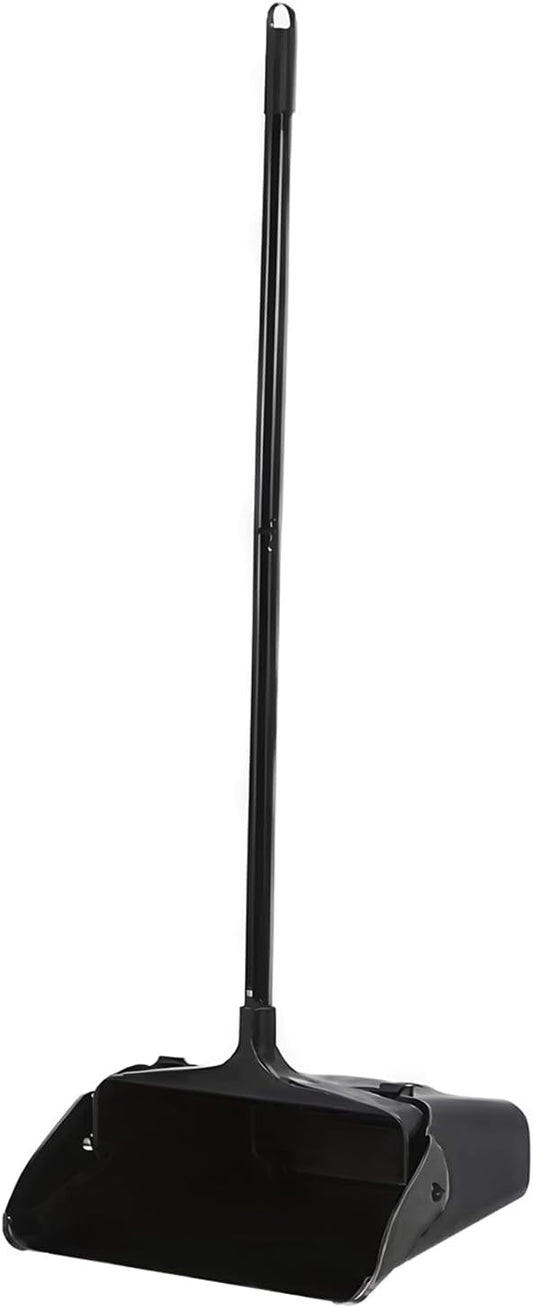 Pivoting-Upright-Dust-Pan-with-Long-Handle-and-Wheels,-Large-3107