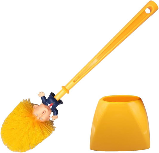 Trump-Toilet-Brush-Bowl-with-Holder,-Novelty-Political-White-Elephant-1209