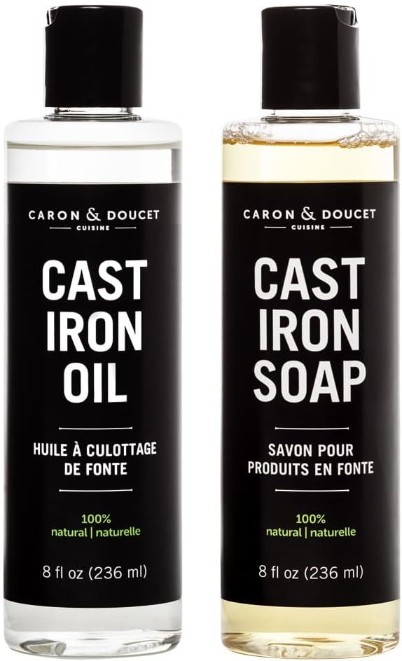 CARON-&-DOUCET---Cast-Iron-Cleaning-&-Conditioning-Set:-Seasoning-Oil-212