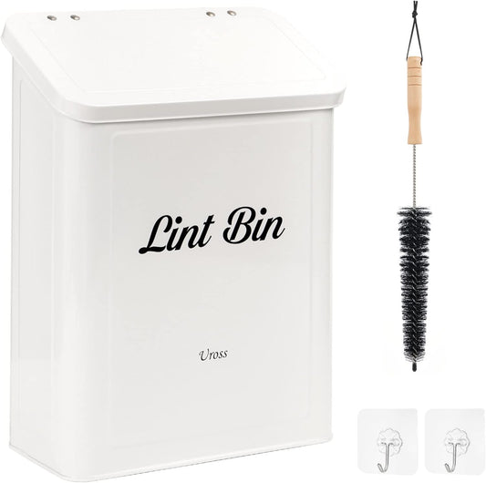 Uross-Magnetic-Lint-Bin-with-Lint-Brush,-Metal-Wall-Mounted-Dryer-Lint-315