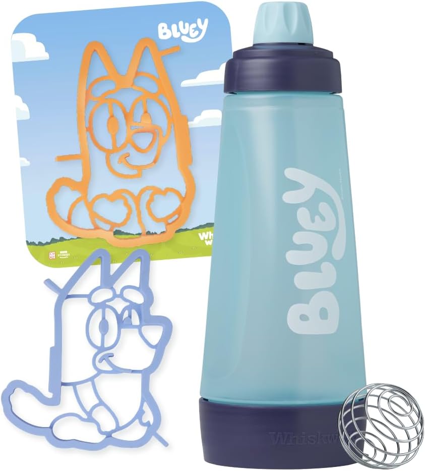 Whiskware-Bluey-Pancake-Art-Kit,-1-Batter-Bottle,-2-Silicone-Bluey-and-Pancake-and-1728