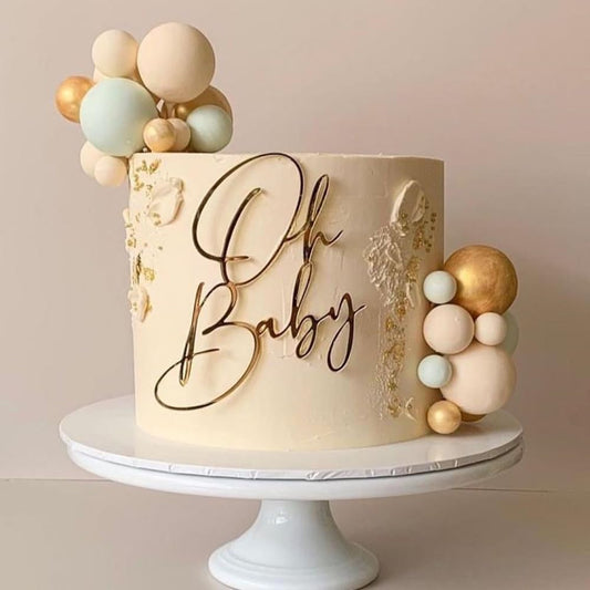 Hsybdnsk-Oh-Baby-Cake-Topper,-Golden-Acrylic-4377