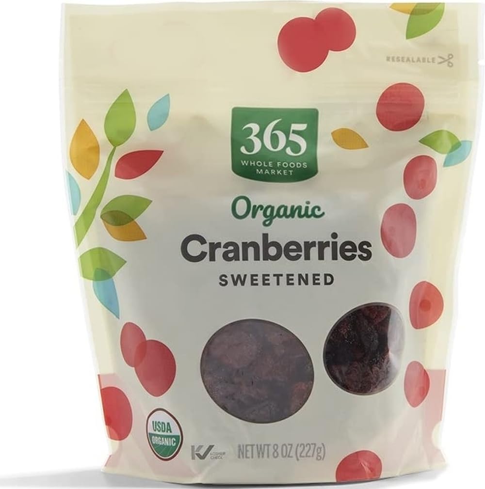365-by-Whole-Foods-Market,-Organic-Dried-Sweetened-Cranberries,-8-Ounce------2404