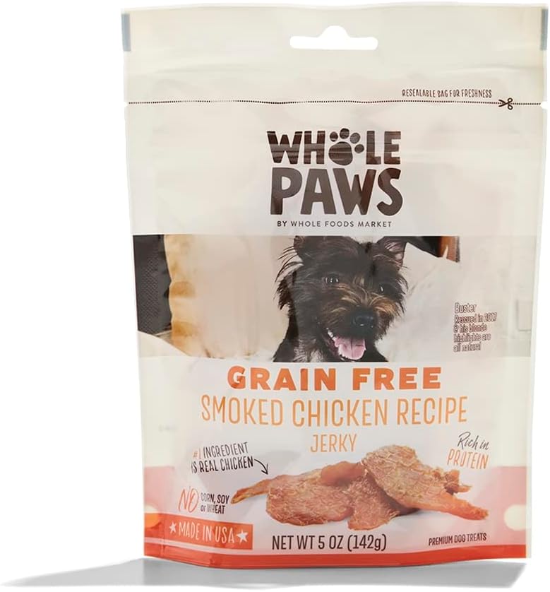 Whole-Paws,-Grain-Free-Jerky-Dog-Treats,-Smoked-Chicken-Recipe,-5-Ounce--2270