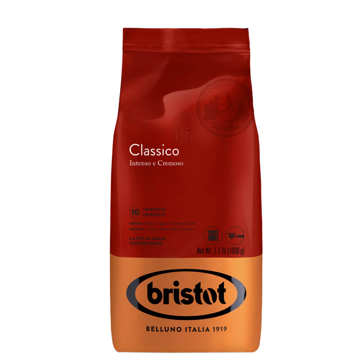 Bristot-Classico---Granos-de-café-expreso,-tostado-medio-intenso-y-café924