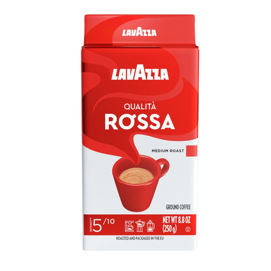 Lavazza-Qualità-Rossa-Ground-Coffee,-Medium-Roast,-Arabica-and-Robusta-Blend,-8.8-oz-2733