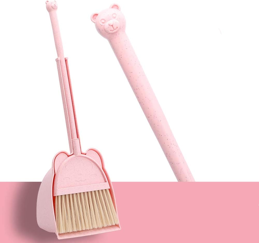 Mini-Broom-with-Dustpan-for-Kids,Little-Housekeeping-Helper-Set-(Pink)-4393
