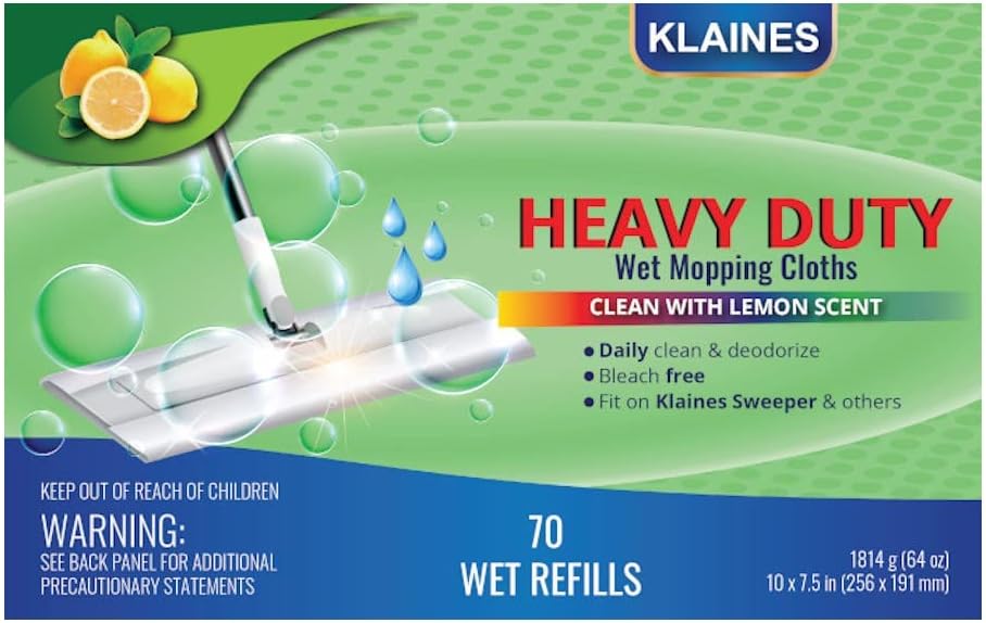 Klaines-Heavy-Duty-Wet-Mopping-Cloths-Lemon-Scent-Biodegradable-70-1222