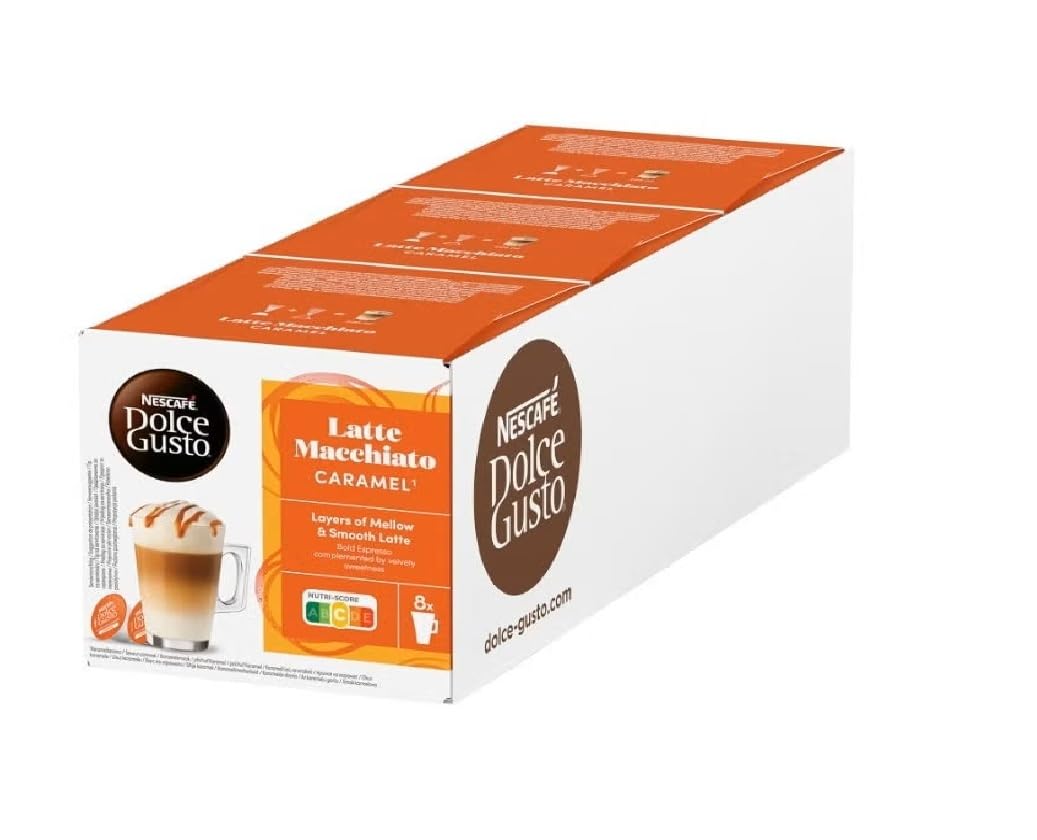 Nescafe-Dolce-Gusto-Coffee-Pods,-Caramel-Macchiato,-16-capsules,-Pack-of-3---2143