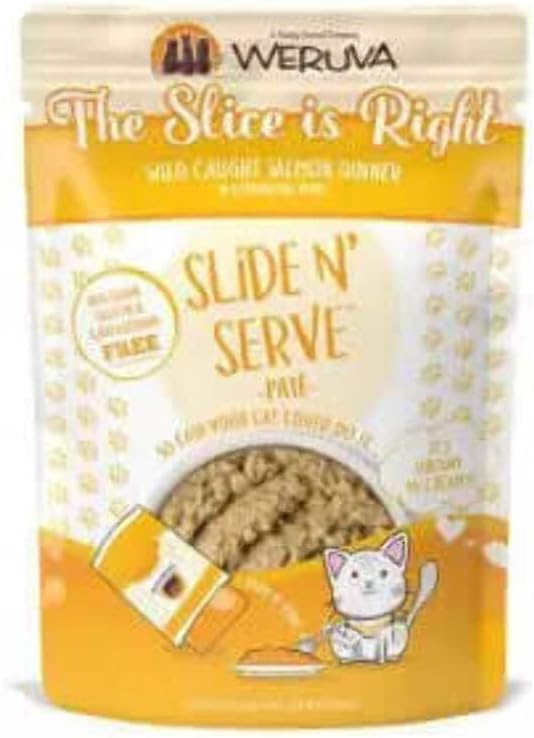 Weruva-Wet-Cat-Food,-The-Slice-is-Right-with-Wild-Caught-Pate,-Slide-Serve1150