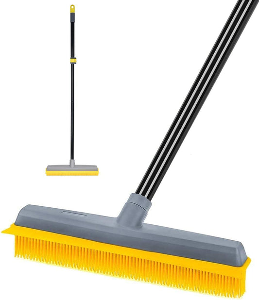 Pet-Hair-Broom-Rubber-Broom-59"-Long-Handle-with-Build-in-1073