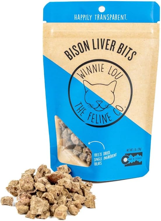 Grass-Fed-Bison-Liver-Bits-Cat-Treats-(Pack-of---3