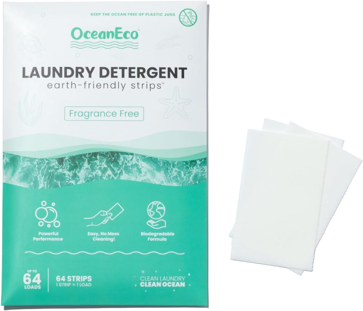 OceanEco™-Earth-Friendly-Laundry-Detergent-Strips---64-Loads-|-Ultra-Concentrated,-454