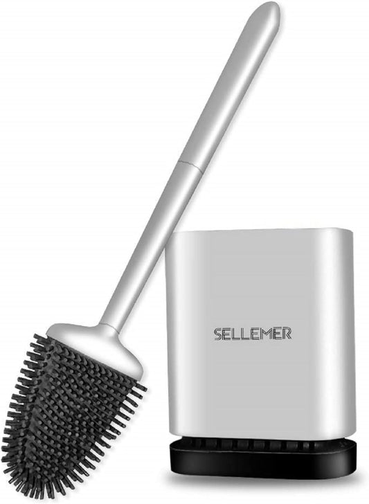 Sellemer-Toilet-Brush-and-Holder-Set---Flexible-Toilet-Bowl-Brush-Head-with-Silicone-Bristles,-1685