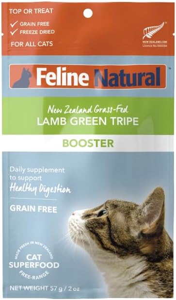 Feline-Natural-Lamb-Green-Tripe-Booster,-Freeze-Dried-Cat-Supplements,-Grain-Free-Cat-Digestive-Support,-666