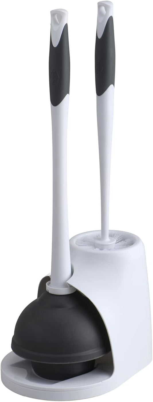 Clorox-Toilet-Plunger-and-Bowl-Brush-Combo-with-Caddy,-6.75-x-7-x-19.5-in,-1747