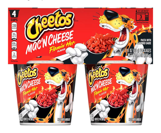 Cheetos Flaming Hot, Mac N Cheese, 2.11 Oz, 4 pack