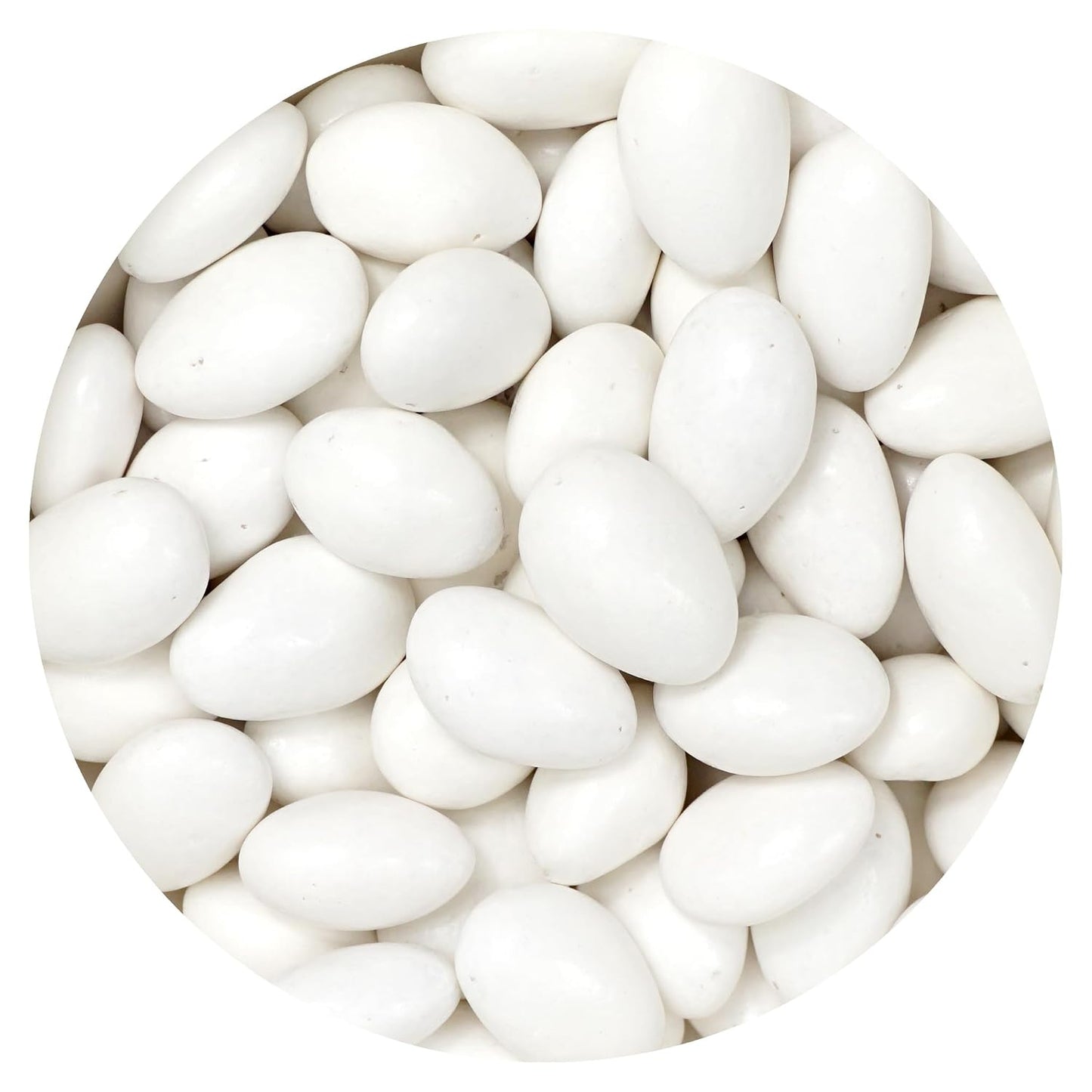 White Jordan Almonds, 2 Libra Jordan Almonds