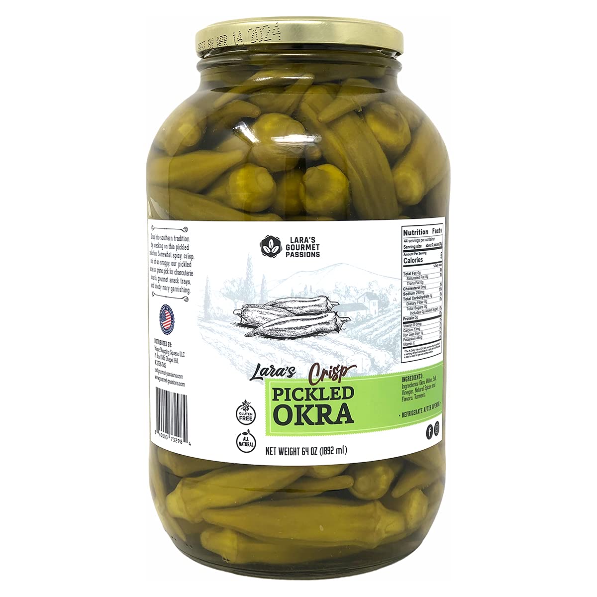 Lara's-Crisp-Pickled-Okra-–-(Pack-of-1,-64-oz)-–-Southern-606