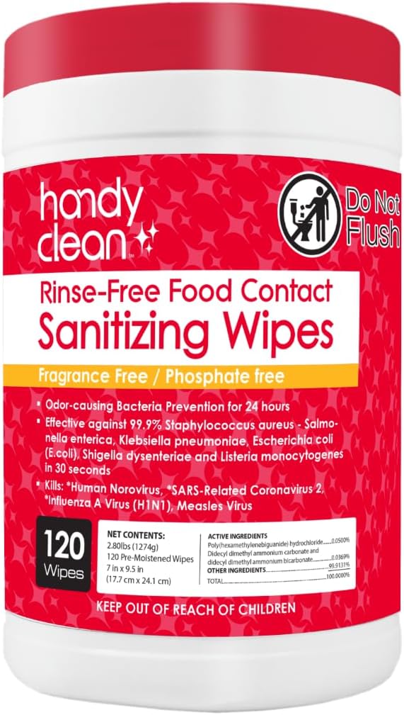 HandyClean-Rinse-Free-Food-Contact-Sanitizing-Wipes-Canister,-Multi-Surface-Cleaning-3155