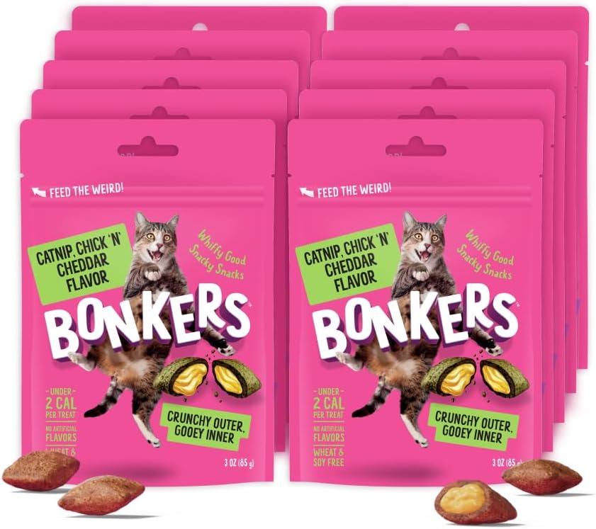 Bonkers-Cat-Treats,-Catnip,-Chick-N'-Cheddar-Flavor,-OZ,-3