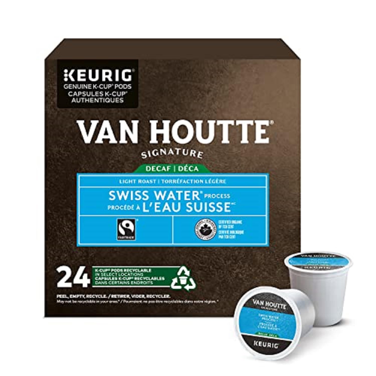 Van-Houtte-Swiss-Water-Decaf-Fair-Trade-Organic-Light-Roast-K-Cups,-unidades1184