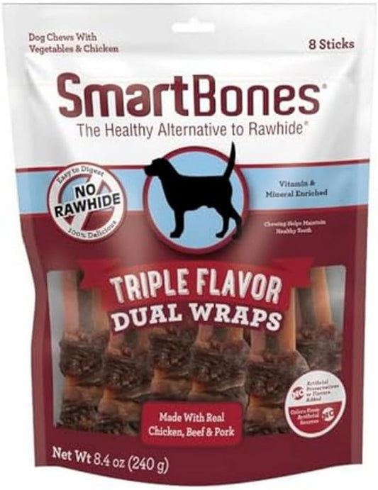 SmartBones-Triple-Flavor-Dual-Wraps,-1-Count-(Pack-of-8)-----310