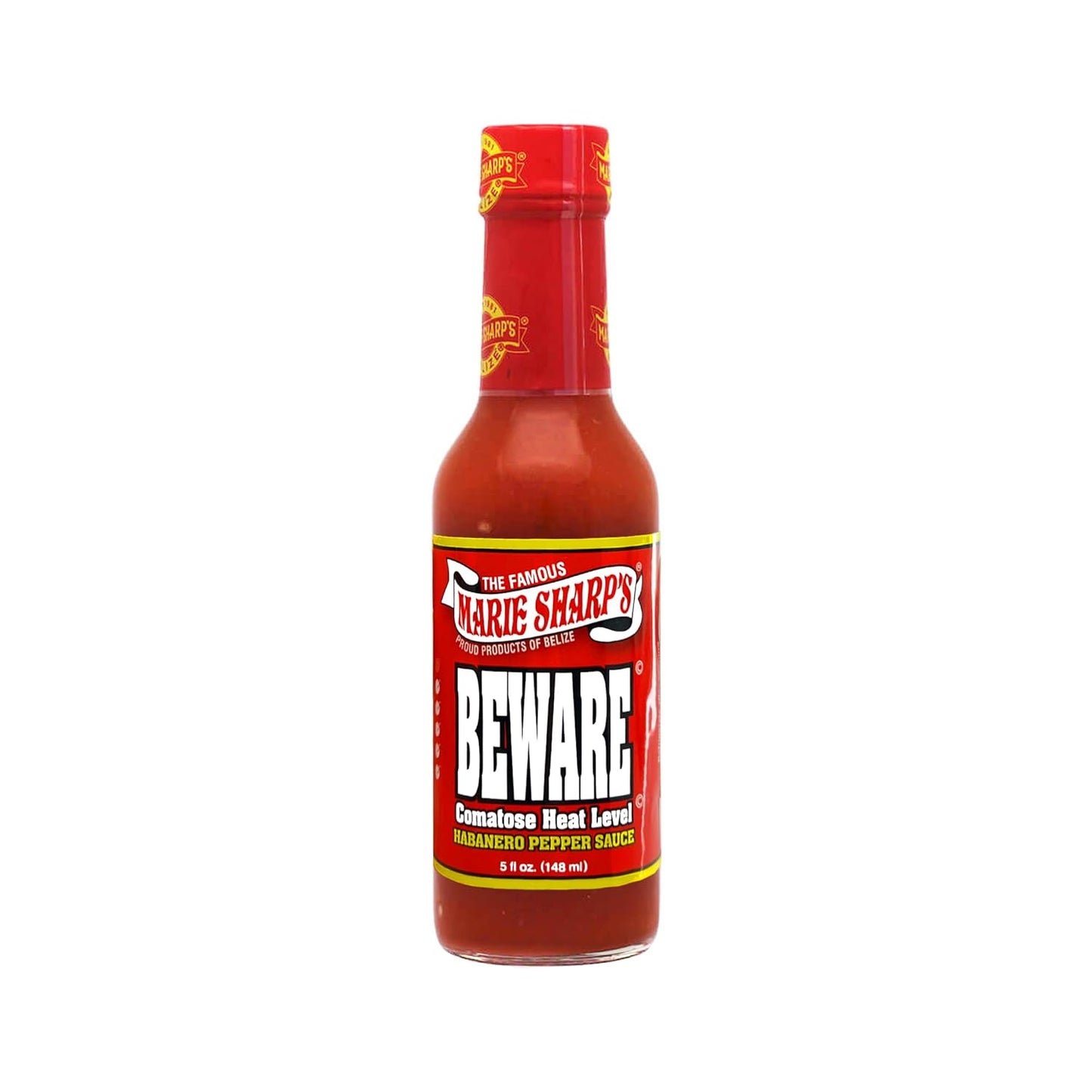 Marie-Sharp’s-BEWARE-Comatose-Heat-Level-Habanero-Pepper-Sauce,-5-oz-|-597