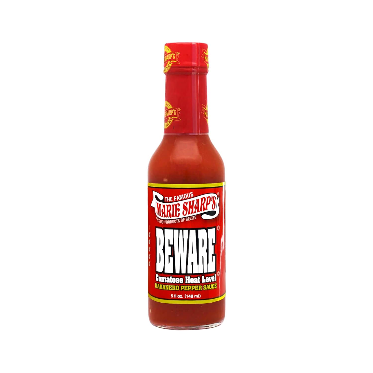 Marie-Sharp’s-BEWARE-Comatose-Heat-Level-Habanero-Pepper-Sauce,-5-oz-|-597
