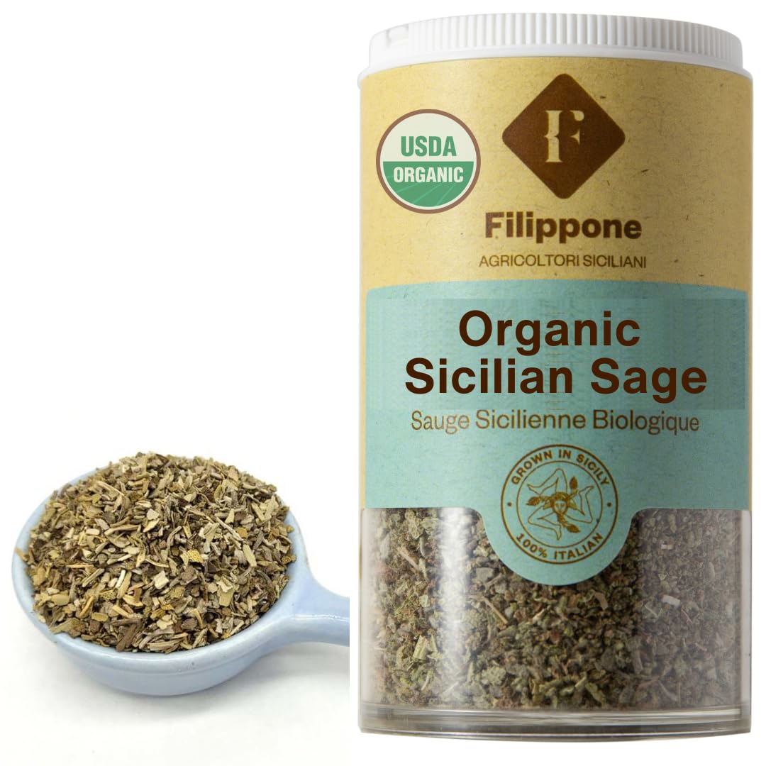 Filippone®-Organic-Crushed-Sage,-20-g-(0.70-oz),-Italian-Shaker-Dried-Sage-442